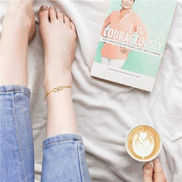 BlingGem Gold Infinity Heart Anklet Women Sterling Silver CZ Beach Jewelry - Picture 5 of 7